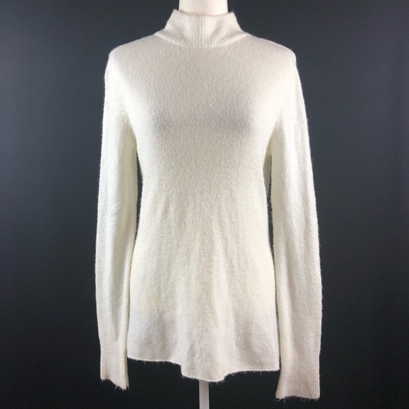 Olivaceous Ivory Fuzzy Open Back Sweater - Picture 2 of 8